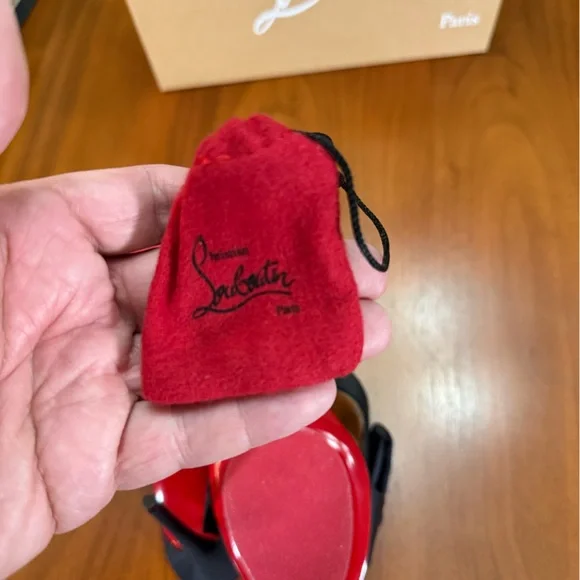 Christian Louboutin Matricia 100 Satin Bow Heels color Black size 38 - Picture 11 of 14